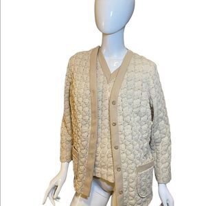 Vintage Coordinated Sweater Set Lurex Metallic Gold Vintage